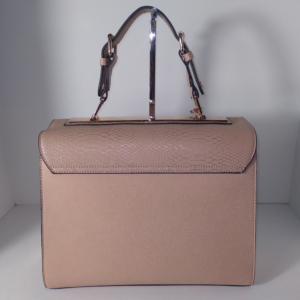Dune London Pink/Rose Gold Faux Snakeskin Print Hand-Held Bag - Picture 10 of 17